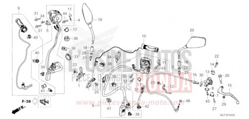 HANDLE SWITCH/LEVER/CABLE/MIRROR (NT1100A) NT1100AP de 2023
